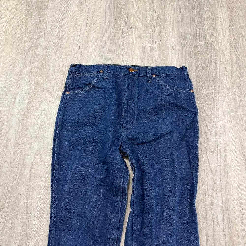 Vintage Wrangler Cowboy Cut Slim Fit Jeans Men's 36x34 Blue Denim Western 936DEN